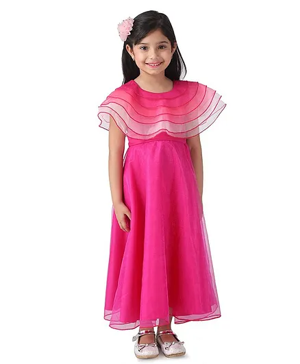 Samsara Couture Sleeveless Tulle Fit & Flared Gown - Pink