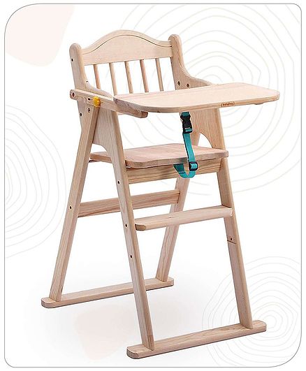 Babyhug Salvador Wooden High Chair - Natural