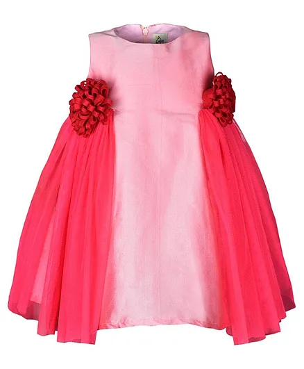 A Little Fable Sleeveless Side Flare Dress - Pink