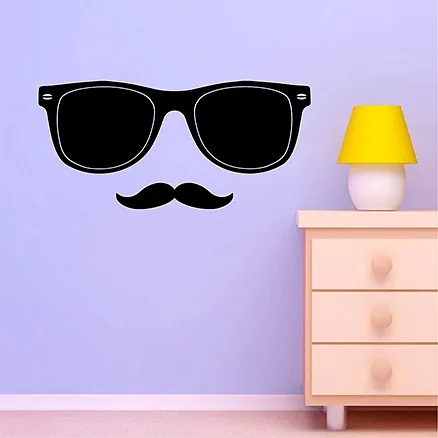 Chipakk Wall Decal Chalkboard Mouthstache Medium - Black