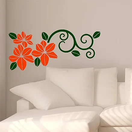 Chipakk Wall Decal Curvy Flower 2 Orange - Medium