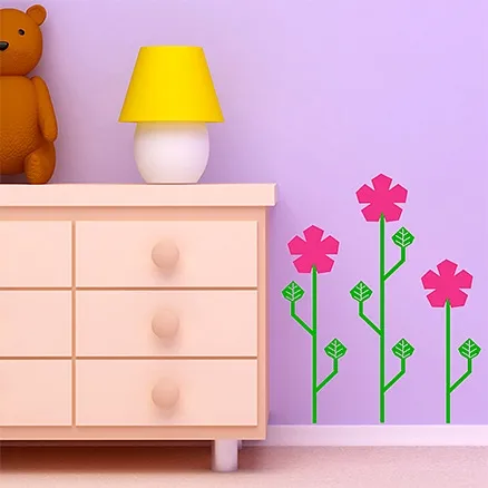 Chipakk Row of Flowers Wall Decal Pink - Medium