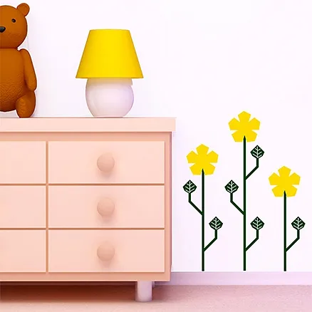 Chipakk Row of Flowers Wall Decal Yellow - Medium