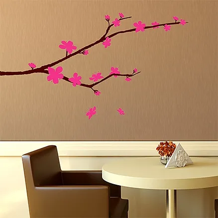 Chipakk Flowering Branch 2 Wall Decal Pink - Medium