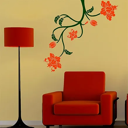Chipakk Flowering Branch 3 Wall Decal Orange - Small