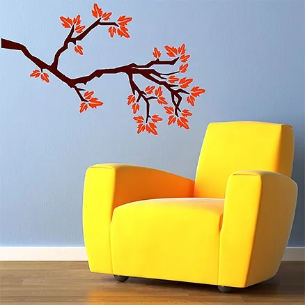 Chipakk Wall Decal Leafy Branch 1 Orange - Medium