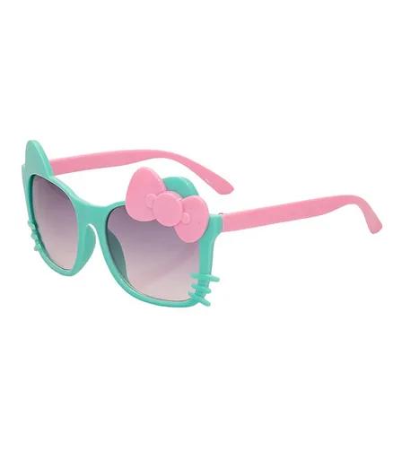 Kidofash Cat Design Detailing UV Protected Wayfarer - Sea Green