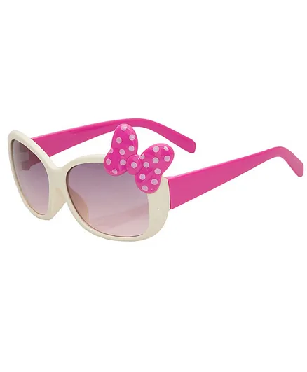 Kidofash Polka Dots Bow Detailed UV Protected Sunglasses - Cream