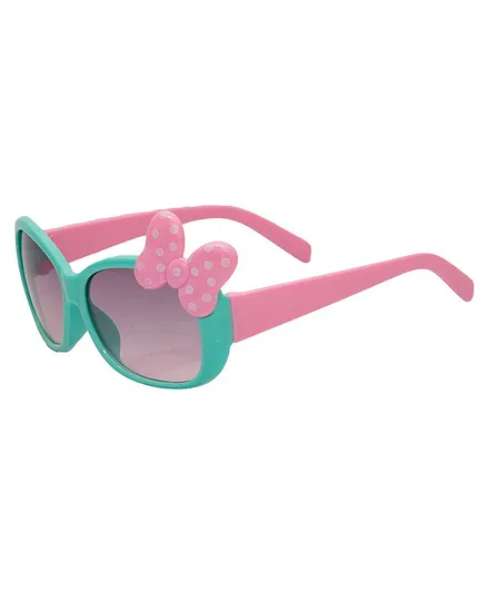 Kidofash Polka Dots Bow Detailed UV Protected Sunglasses - Sea Green