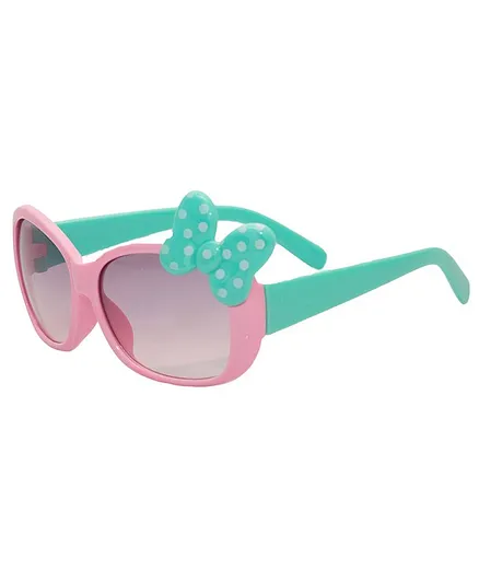 Kidofash Polka Dots Bow Detailed UV Protected Sunglasses - Baby Pink
