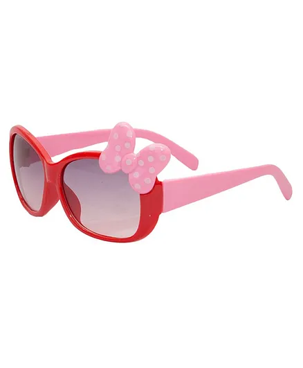 Kidofash Polka Dots Bow Detailed UV Protected Sunglasses - Red