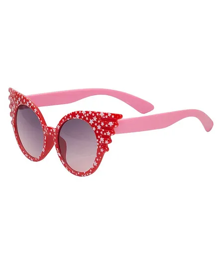 Kidofash Star Print Detailing UV Protected Sunglasses - Red