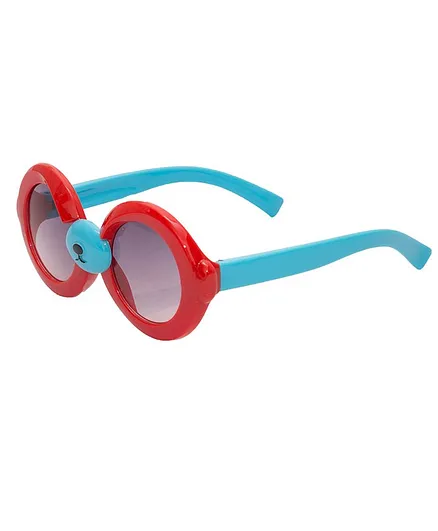 Kidofash Round Frame Detailing UV Protected Sunglasses - Red