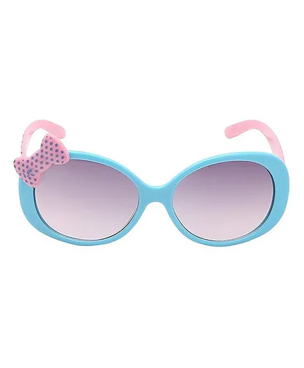 Kidofash Polka Dot Print Bow Detailing UV Protected Sunglasses - Blue