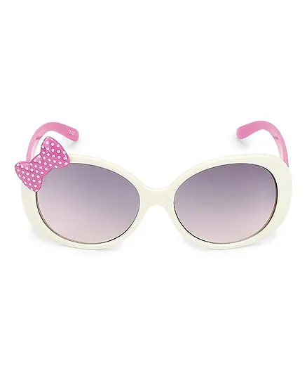 Kidofash Polka Dot Print Bow Detailing UV Protected Sunglasses - Cream