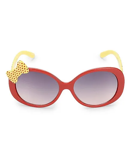 Kidofash Polka Dot Print Bow Detailing UV Protected Sunglasses - Red