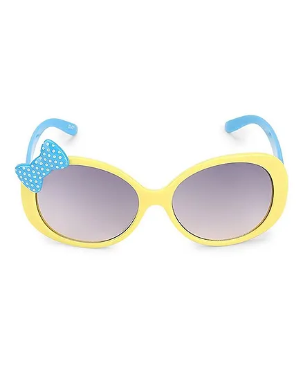 Kidofash Polka Dot Print Bow Detailing UV Protected Sunglasses - Yellow