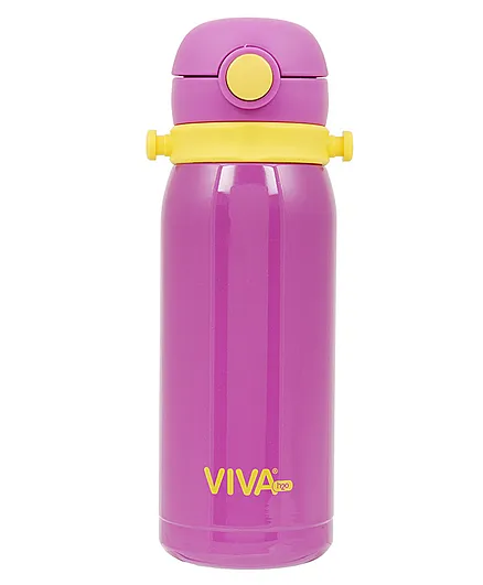 Viva h2o Double Wall Vacuum Insulated Stainless Steel Sipper Bottle Purple - 450 ml