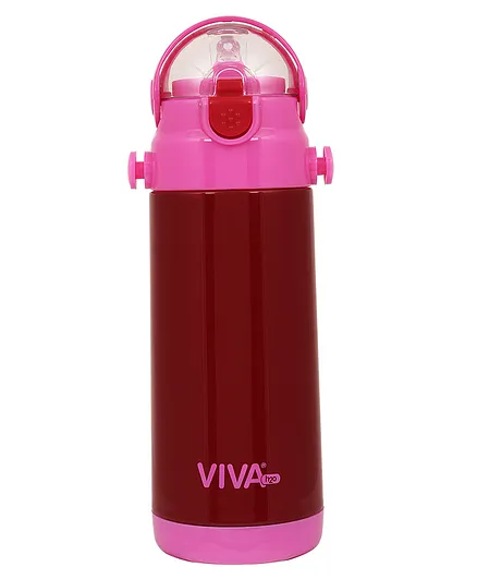Viva h2o Double Wall Vacuum Insulated Stainless Steel Sipper Bottle Red - 350 ml