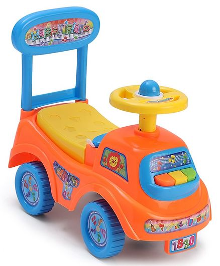Smart Manual Push Ride On with Piano Frame - Yellow