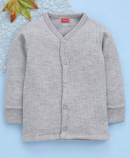 Babyhug Full Sleeves Thermal Vest - Light Grey