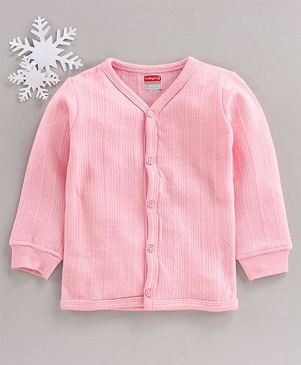 Babyhug Front Open Thermal Vest - Pink
