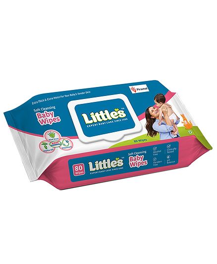 Little's Soft Cleansing Baby Wipes with Lid Pack - 80 Pieces