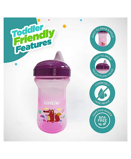 LuvLap Little Fox Silicone Spout Sipper Pink - 300 ml