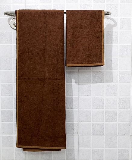 Mom's Home Organic Cotton Bath & Hand Towel Set of 3 - Brown