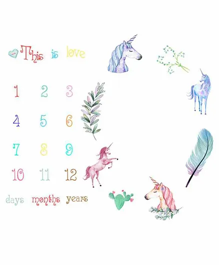 The Mom Store Baby Blanket Unicorn Print - White