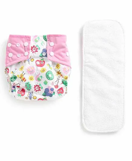 Polka Tots Reusable Cloth Diaper with Insert - Pink White