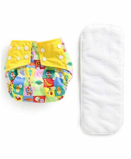 Polka Tots Reusable Cloth Diaper with Insert - Yellow White