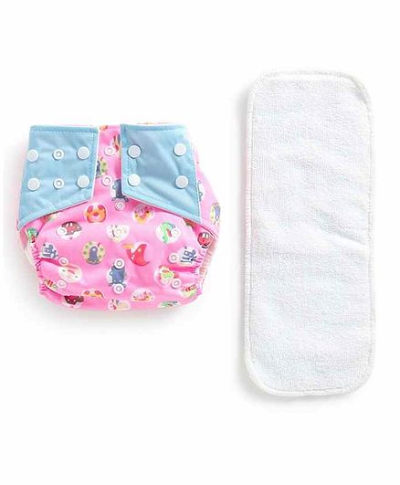 Polka Tots Reusable Cloth Diaper with Insert - Pink White