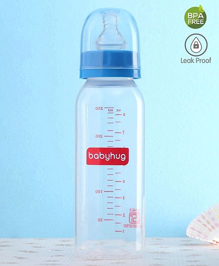 Babyhug Feeding Bottle Round Shape Blue - 250 ml
