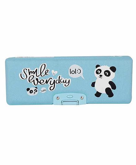 Webby Panda Printed Pencil Box - Light Blue
