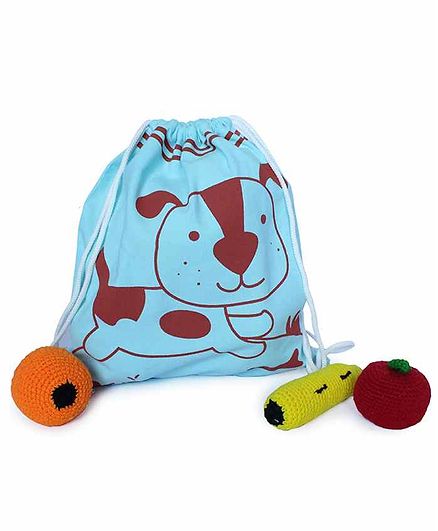 Shumee Treasure Trove Bag Dog Print - Blue