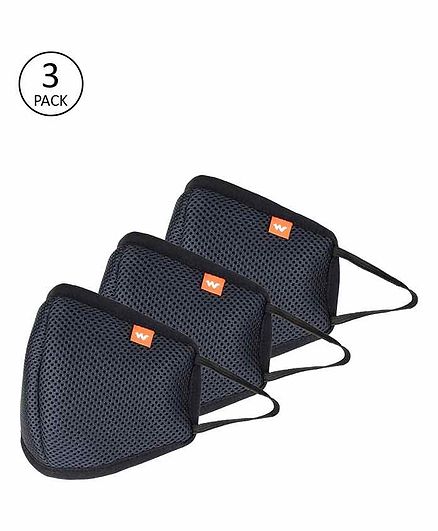 Wildcraft Small Hypashield Supermask W95 Black - Pack of 3