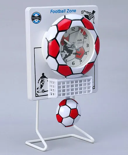 Football Design Pendulum Clock - White Red