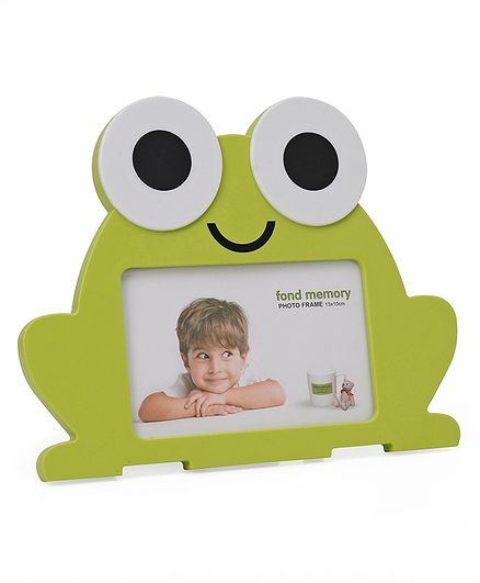 Frog Shaped Wooden Photo Frame - Green