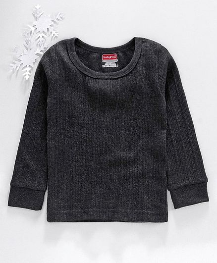 Babyhug Full Sleeves Thermal Vest - Dark Grey