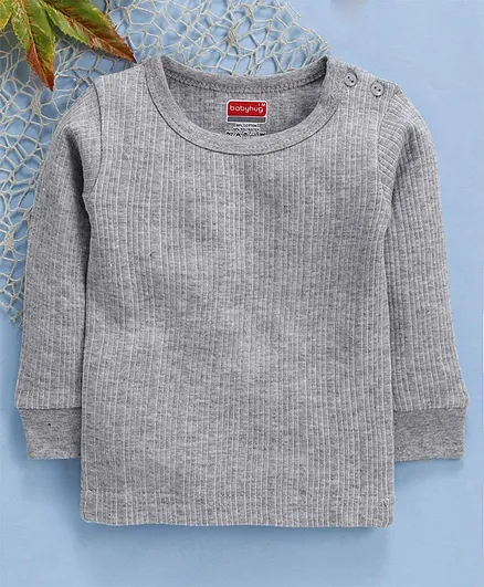 Babyhug Full Sleeves Thermal Vest - Grey