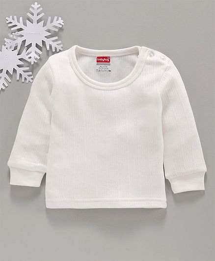 Babyhug Full Sleeves Thermal Vest - Off White
