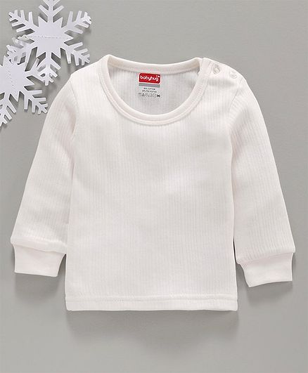 Babyhug Full Sleeves Thermal Vest - Off White
