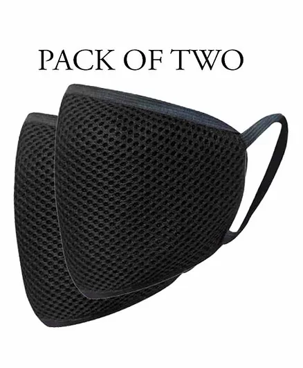 Reusable Face Protection Mask Pack of 2 - Black