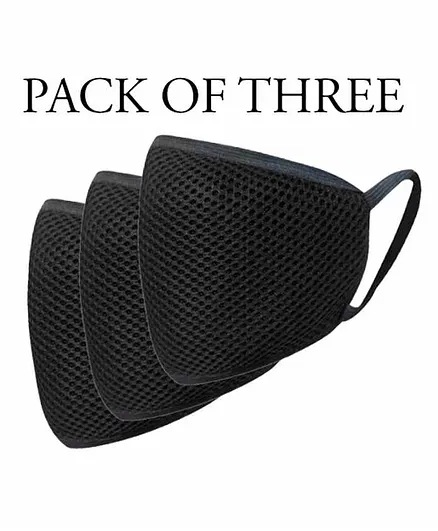 Reusable Face Protection Mask Pack of 3 - Black