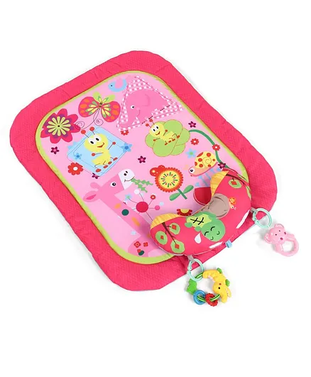 Baby Play Mat with Pillow Animal Print - Pink