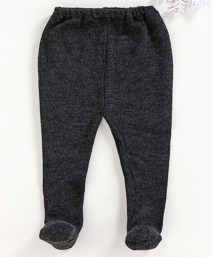 Babyhug Winter Wear Solid Bootie Leggings - Dark Grey