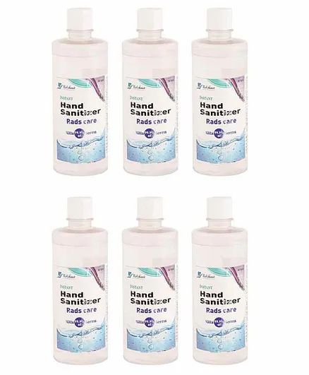 Yellowbee Rads Care Alcohol Based Instant Hand Sanitizer Pack of 6 - 500 ml Each
