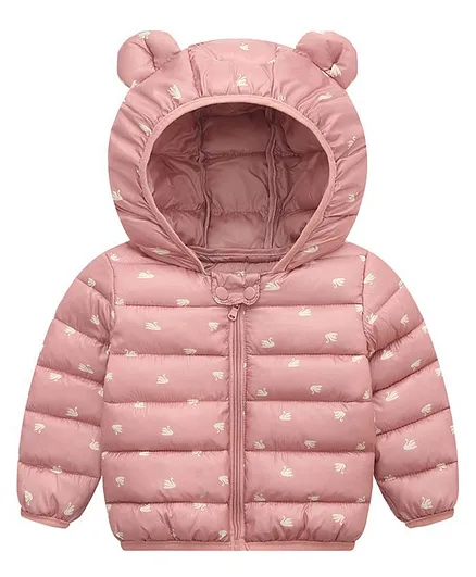 Kookie Kids Full Sleeves Hooded Padded Jacket - Pink