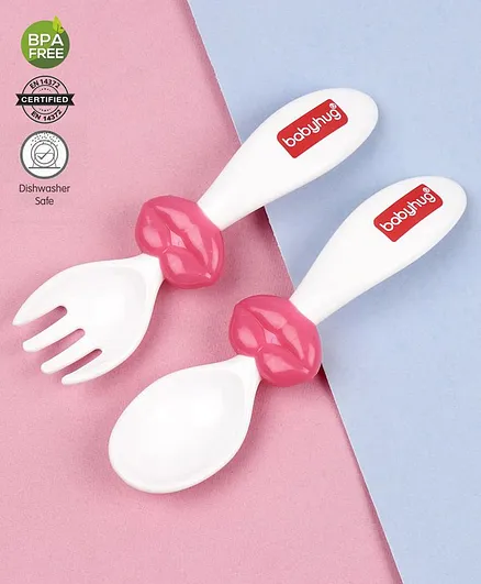 Babyhug Spoon & Fork Set - Pink
